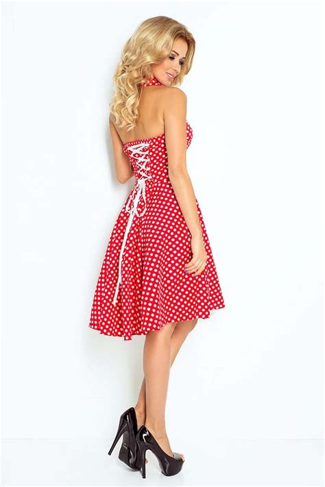 Red White Polka Dot Pin Up Girl Style Dress