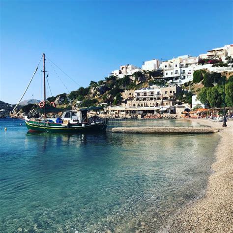 Traditional Greek Fishing Boats Leros Island Dodecanese Greece