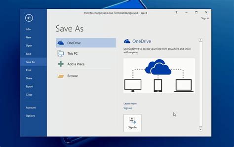 Save Word 2016 Document On Onedrive Wikigain