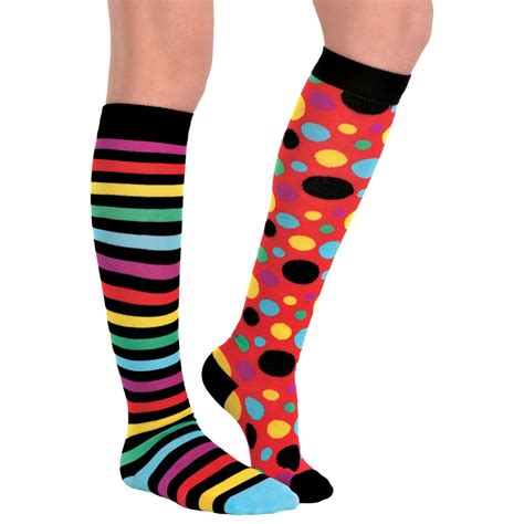 adult clown mis matched knee socks party city