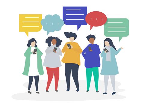 Characters of people chatting through smartphones illustration - Download Free Vectors, Clipart ...