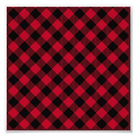 Red And Black Check Buffalo Plaid Pattern Photo Print