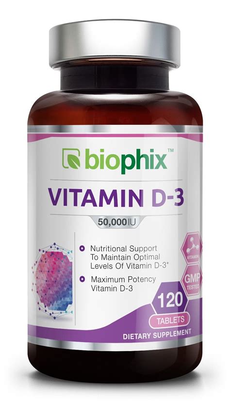 Vitamin D3 50000 Iu 120 Tabs High Potency Strong Bones Immune