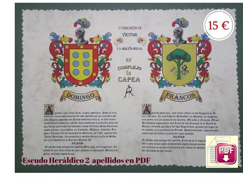 Todo De Heráldica Escudos Heráldicos 2 Apellidos En Pdf Para Imprimir