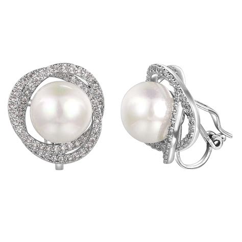 Buy Yoursfs Clip On Earrings For Women White Simulation Pearl Sparkly