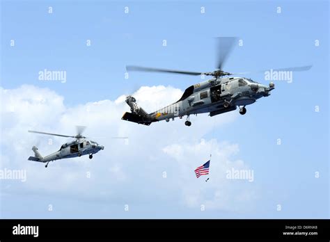 Us Navy Mh 60r Sea Hawk And Mh 60s Knight Hawk Helicopters From The