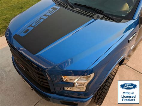 2015 2020 Ford F 150 Hood Stripe Decal W Angled F150 Logo Vinyl