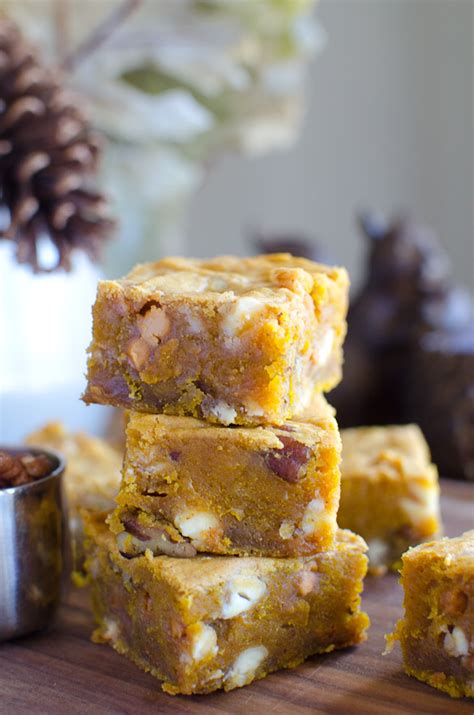 A Recipe For Pumpkin Blondies Loaded With Rich Flavors Of Fall And A