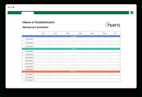 Staff Rota Excel Template Get Free Templates