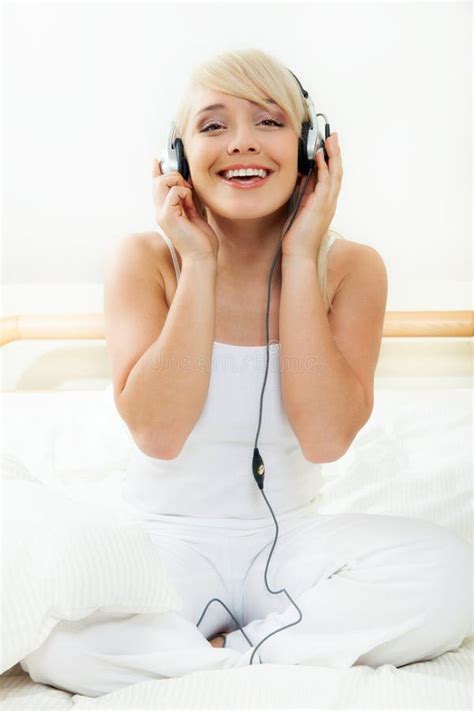 Young Woman Listening To The Music Stock Photo Image Of Domestic