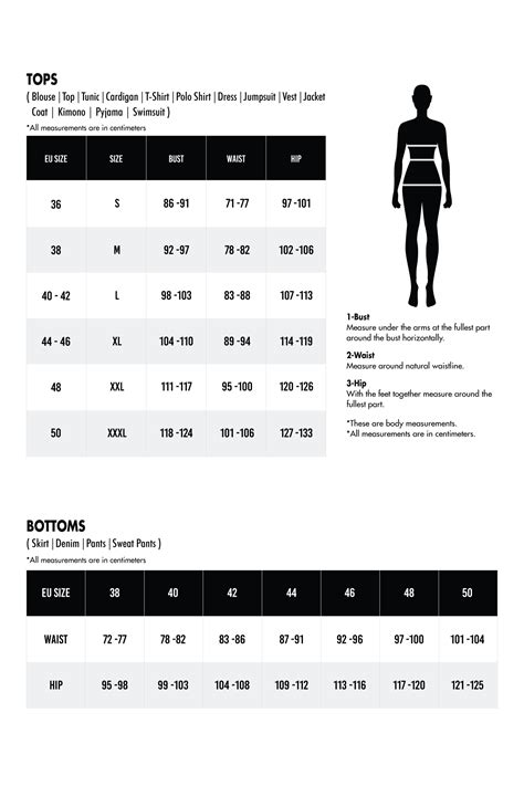 Womens Size Chart Premoda