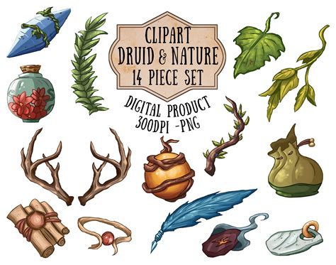 Druid Nature Clipart Dnd Druid Clipart Nature Clipart Etsy Dnd