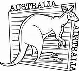 Australia Coloring Kangaroo Illustration Pages Kids Color Popular sketch template