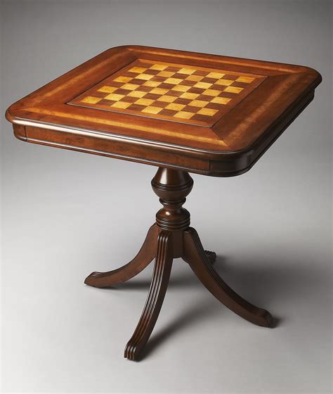 Our antique reproduction game tables will generally feature a flip top design and have felt lined interiors for hiding your favorite family games when not in use but our extensive offering includes larger dedicated games tables as well. Plantation Cherry Morphy Antique Cherry Game Table from ...