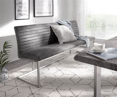 Sitzbank Earnest Quersteppung 200 cm Grau Vintage | DELIFE.eu