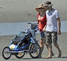 Kate Winslet and Ned Rocknroll stroll on the beach with their newborn ...