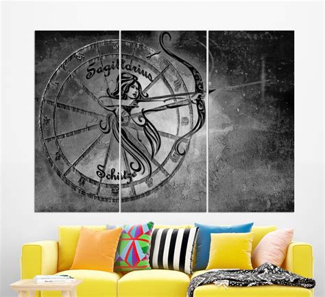 Sagittarius Sign Canvas Print Zodiac Wall Art Astrology Wall Etsy
