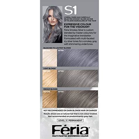 L Oreal Paris Feria Multi Faceted Shimmering Permanent Hair Color Hair Dye S Smokey Silver