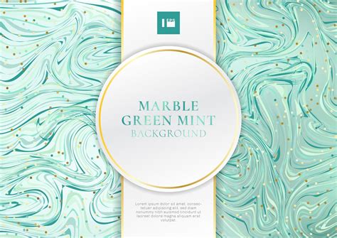 Green Mint Marble Background And Texture With White And Golden Label