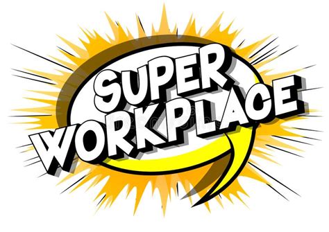 Super Workplace Comic Book Style Words Stock Vector Illustration