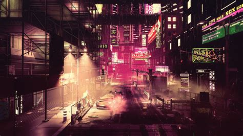 Night Artwork Futuristic City Cyberpunk Cyber Science Fiction