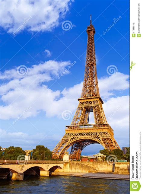 Eiffel Tower At Sunset Paris France Stock Photo Image Of Bridge Arch