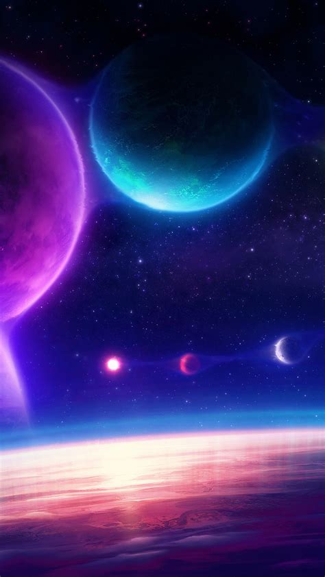 2160x3840 Colorful Planets Chill Scifi Pink 4k Sony Xperia Xxzz5