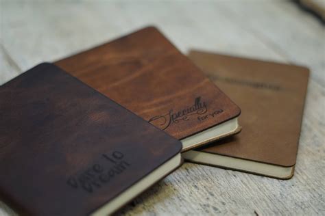 Leather Notebook A6 Personalized Notebook Engraved With Etsy