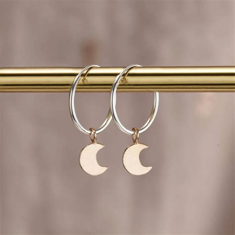 Moon Hoop Earrings By Posh Totty Designs Notonthehighstreet Com