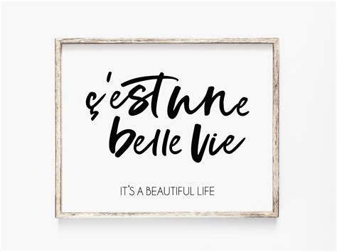 Its A Beautiful Life French Saying Printable Cest Etsy