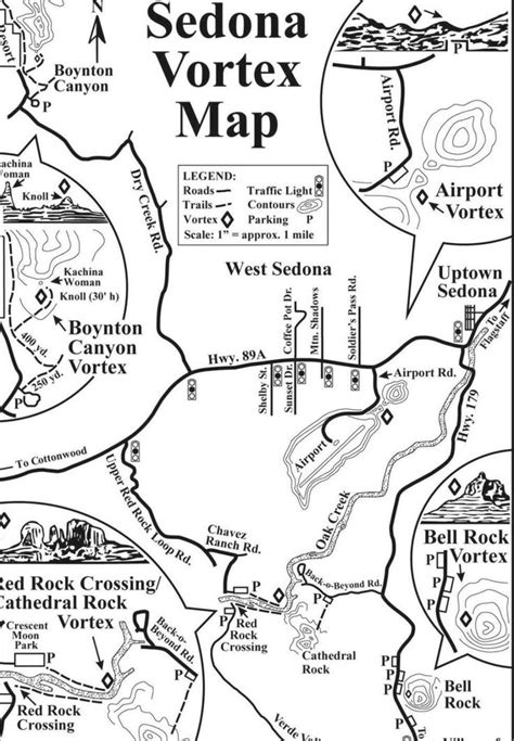 Map Of Sedona Vortex Locations Sedona Travel Sedona Arizona Map