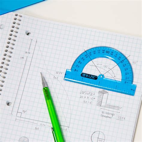 Bazic 5 Piece Geometry Ruler Combination Sets Bazic Products