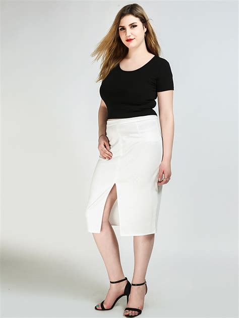 Womens Party Daily Work Plus Size Pencil Skirts Solid Colored