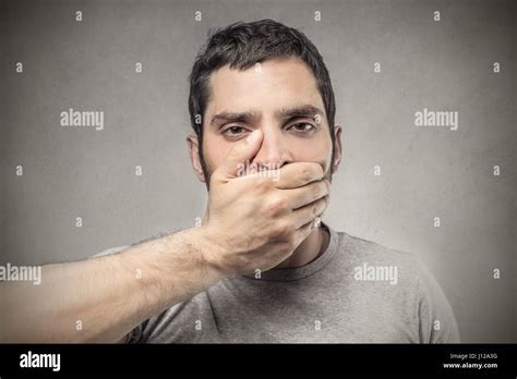 Man Covering His Mouth Stock Photo Alamy