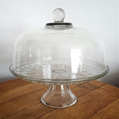 Vintage Glass Cake Stand With Dome Lid Glass Designs