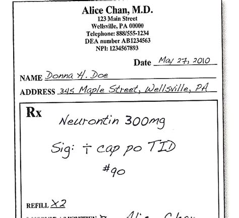 Labeled Prescription With Doctors Name Sample Free Printable