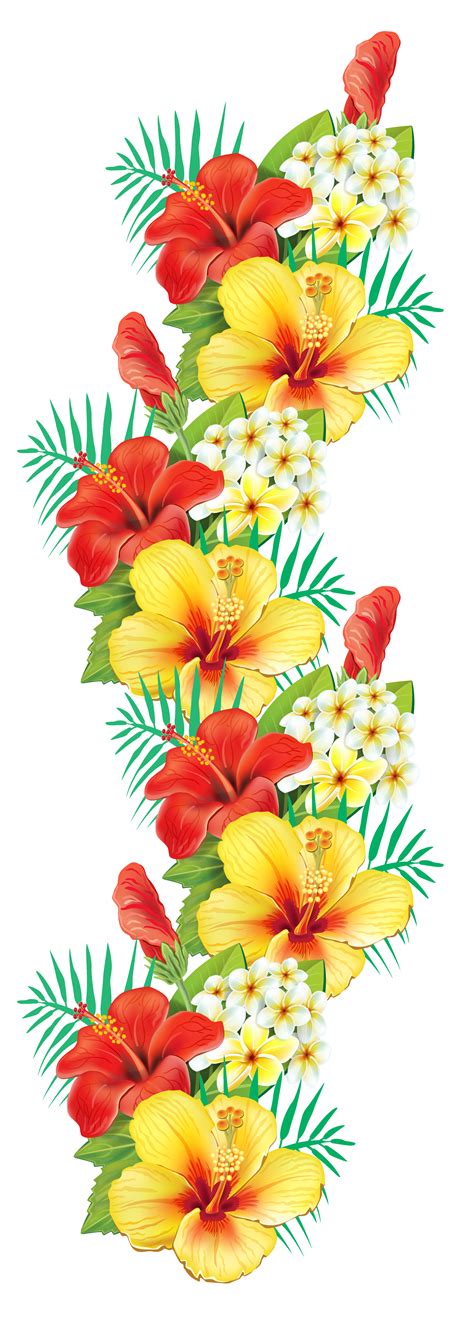 Hawaiian Flower Banner Png Gambar Spanduk
