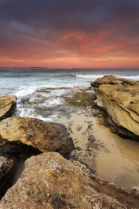 Rocks Stones Sea Horizon Sunset Hd Phone Wallpaper Peakpx