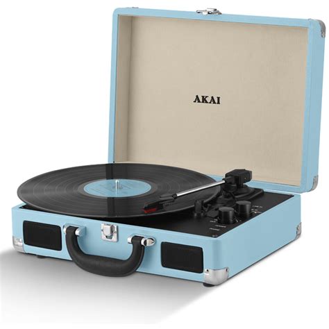 Akai Rechargeable Portable Briefcase Turntable With Built