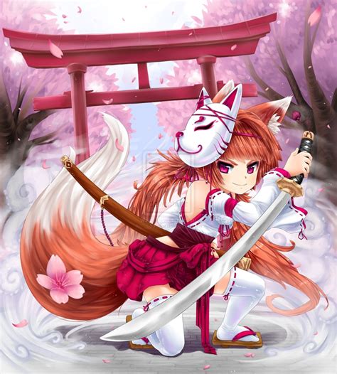 Kitsune By Isakysaku On Deviantart Anime Anime Fantasy Kitsune