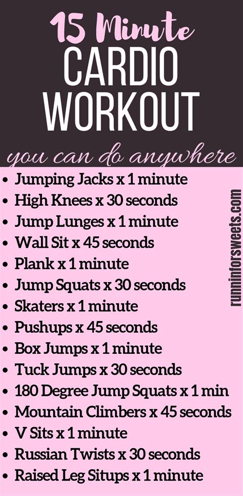 A 15 Minute Cardio Workout You Can Do Anywhere Runnin For Sweets