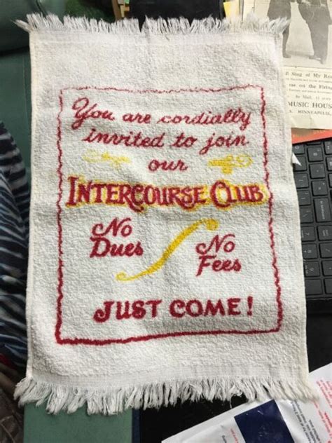 Old Goofy Sex Towel Your Invited To Join Our Intercourse Club No Dues