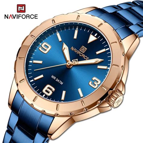 buy naviforce nf5022 blue rosegold watch online at best price in nepal naviforce nepal
