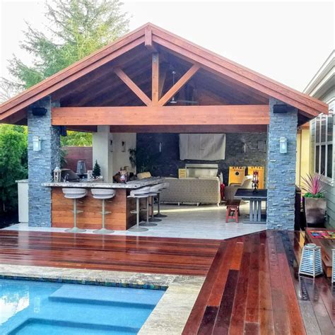 Backyard Designs With Pool And Outdoor Kitchen Good Colors For Rooms
