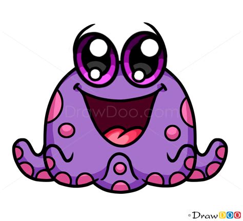 How To Draw Funny Octopus Cute Anime Animals How To