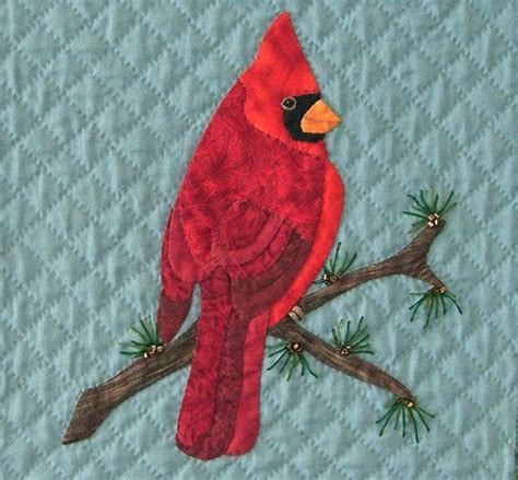 Northern Cardinal Applique Block Craftsy Applique Quilting Bird