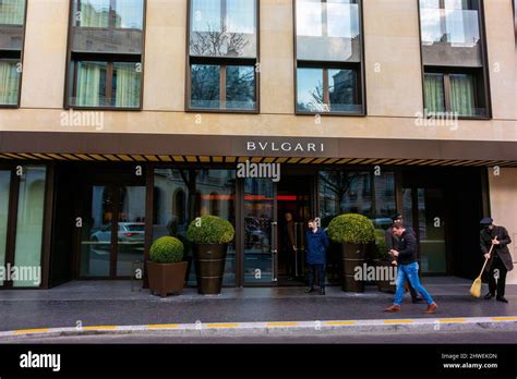 Paris France Luxury Hotel Bulgari Façade Building Front Entrance