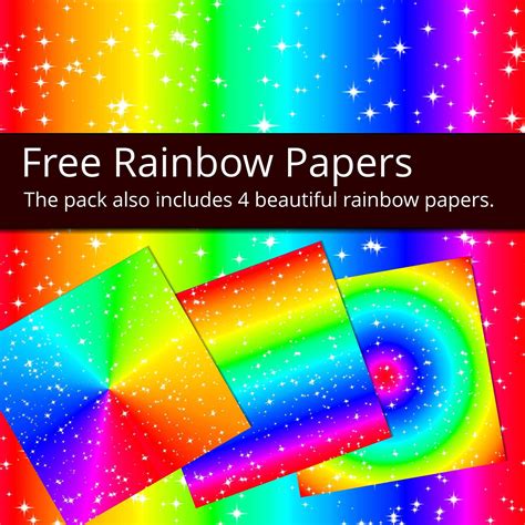 250 Sparkling Stars Digital Paper Pack With 250 Colors Rainbow Colors