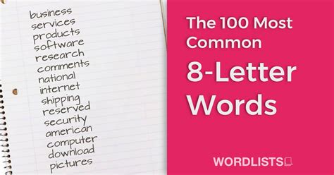 100 Most Common 8 Letter Words