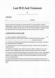 Last Will and Testament Form | Free Last Will Template